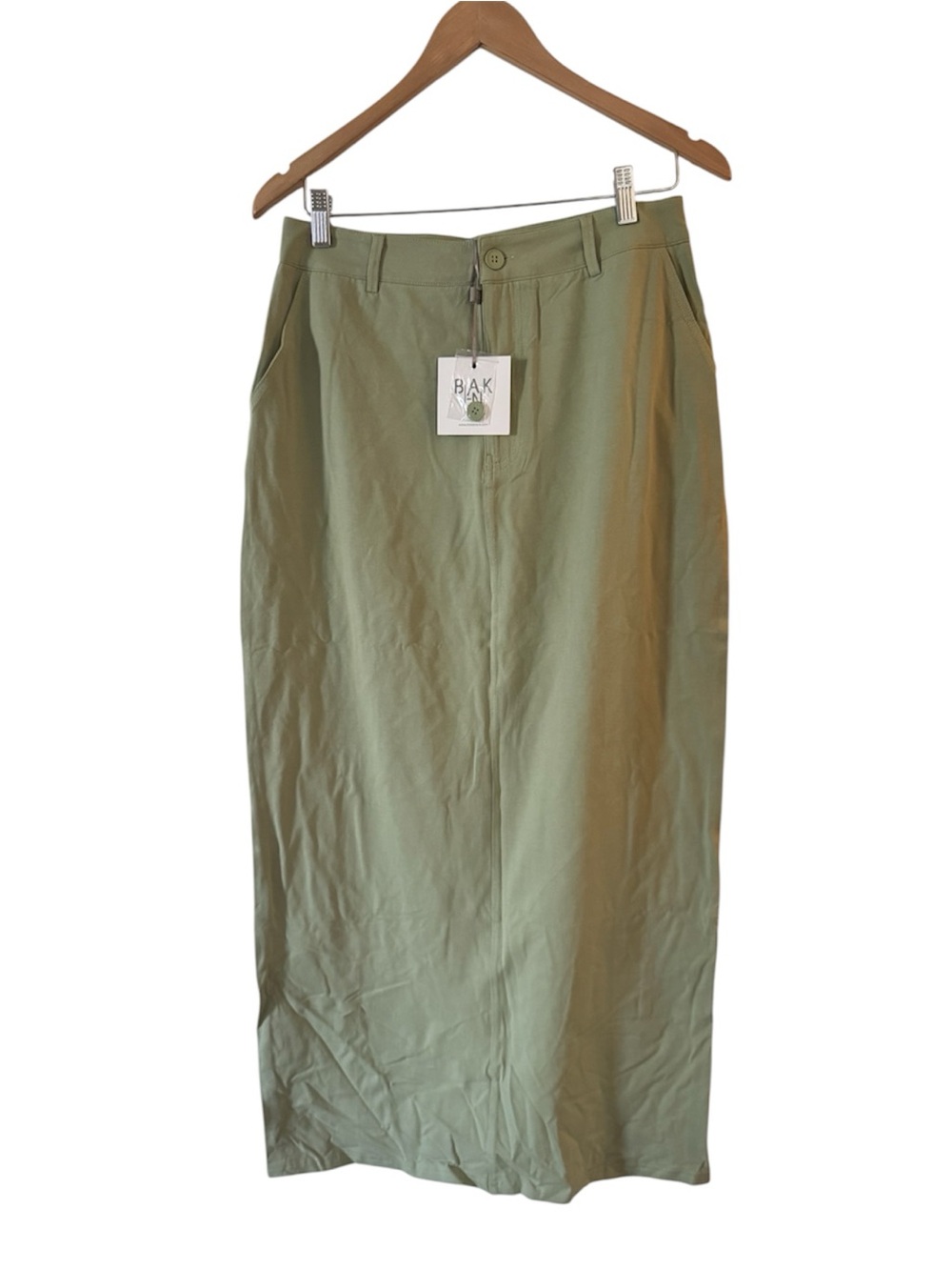 Olive Green Cotton Maxi Skirt